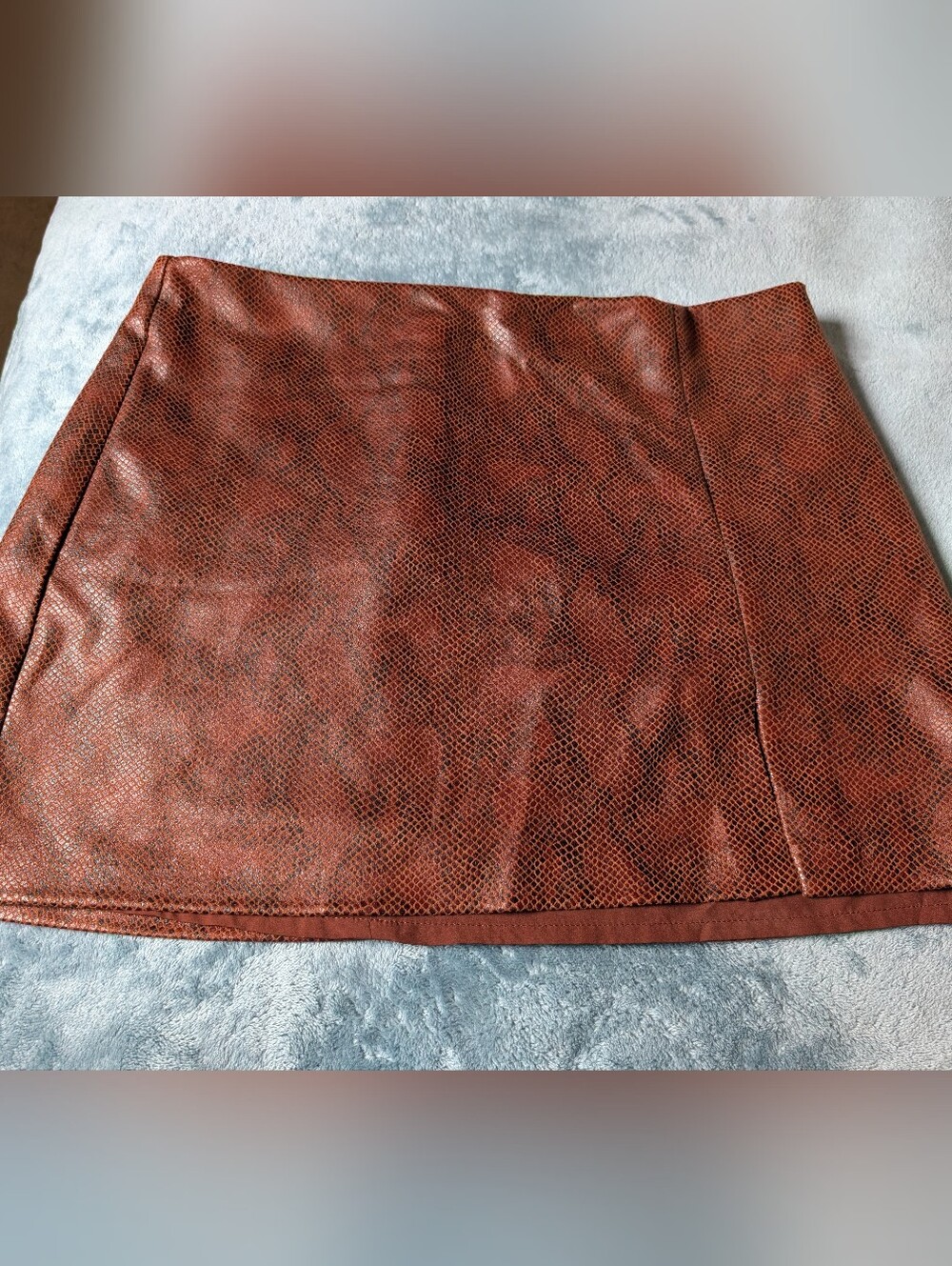Brown Faux Leather Mini Skirt